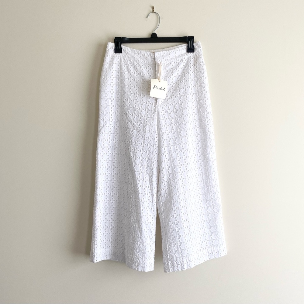 Marled White Eyelet Wide Leg Pants – Size 2 – Coquette Aesthetic – New with Tags - Picture 3 of 5